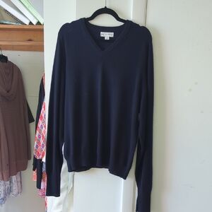 Saks 5th Ave Cashmere Blue V-Neck Sweater